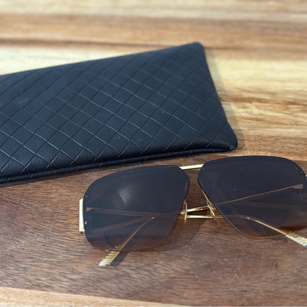 Bottega Veneta Brown and Gold Sunglasses